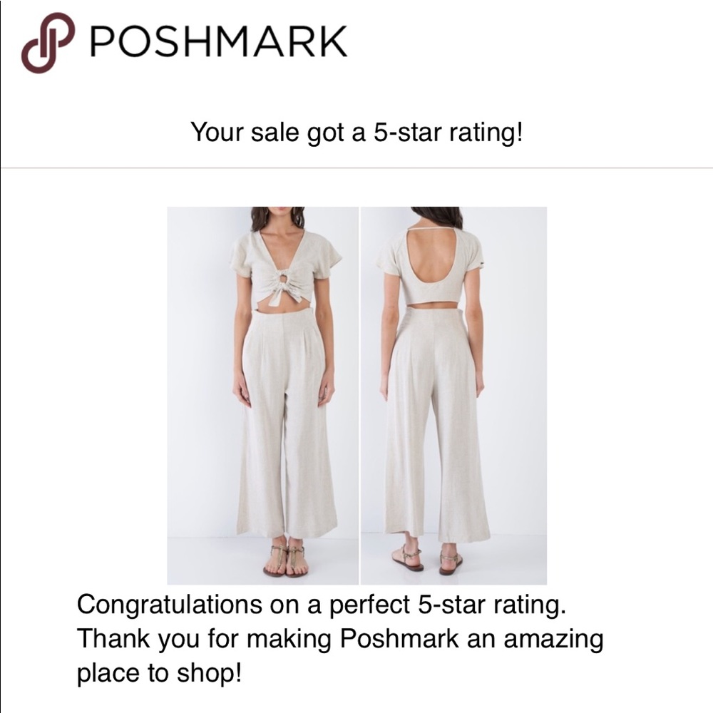 Oatmeal Beige Wide Leg Ankle High Waist Pant - Picture 10 of 10